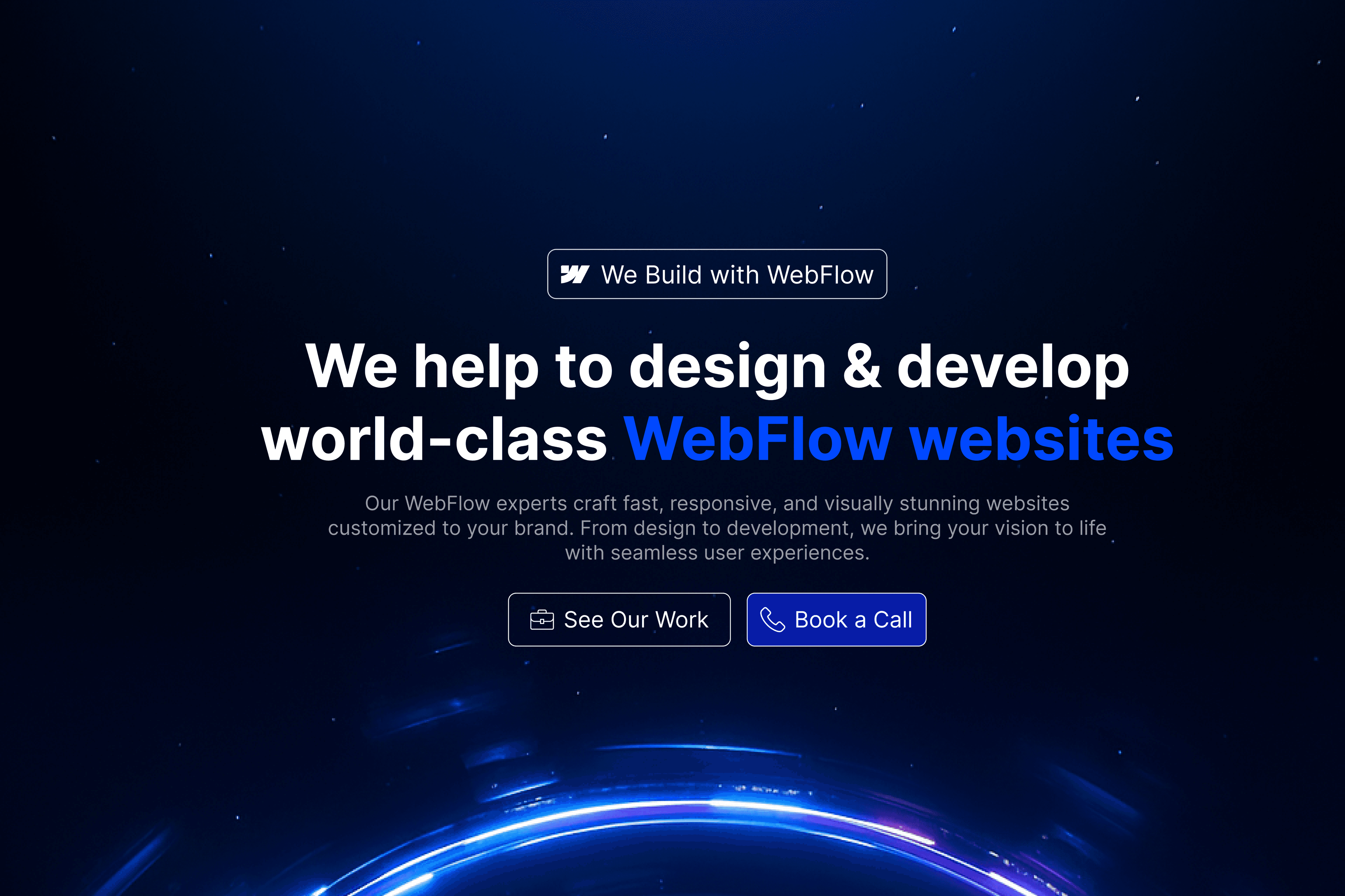 Futuristic Webflow Agency Hero Section