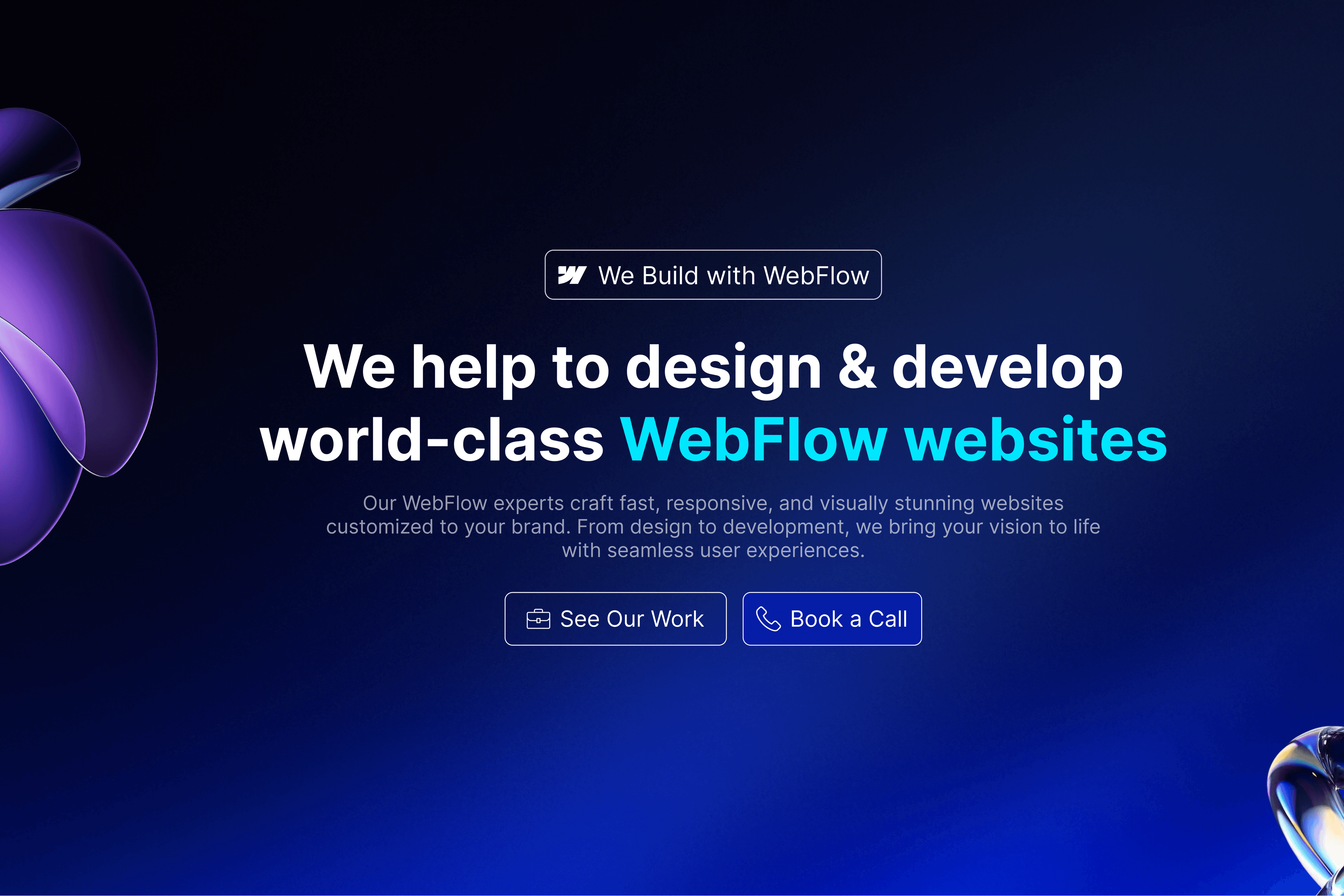 Webflow Agency Hero Section for Modern Website Templates