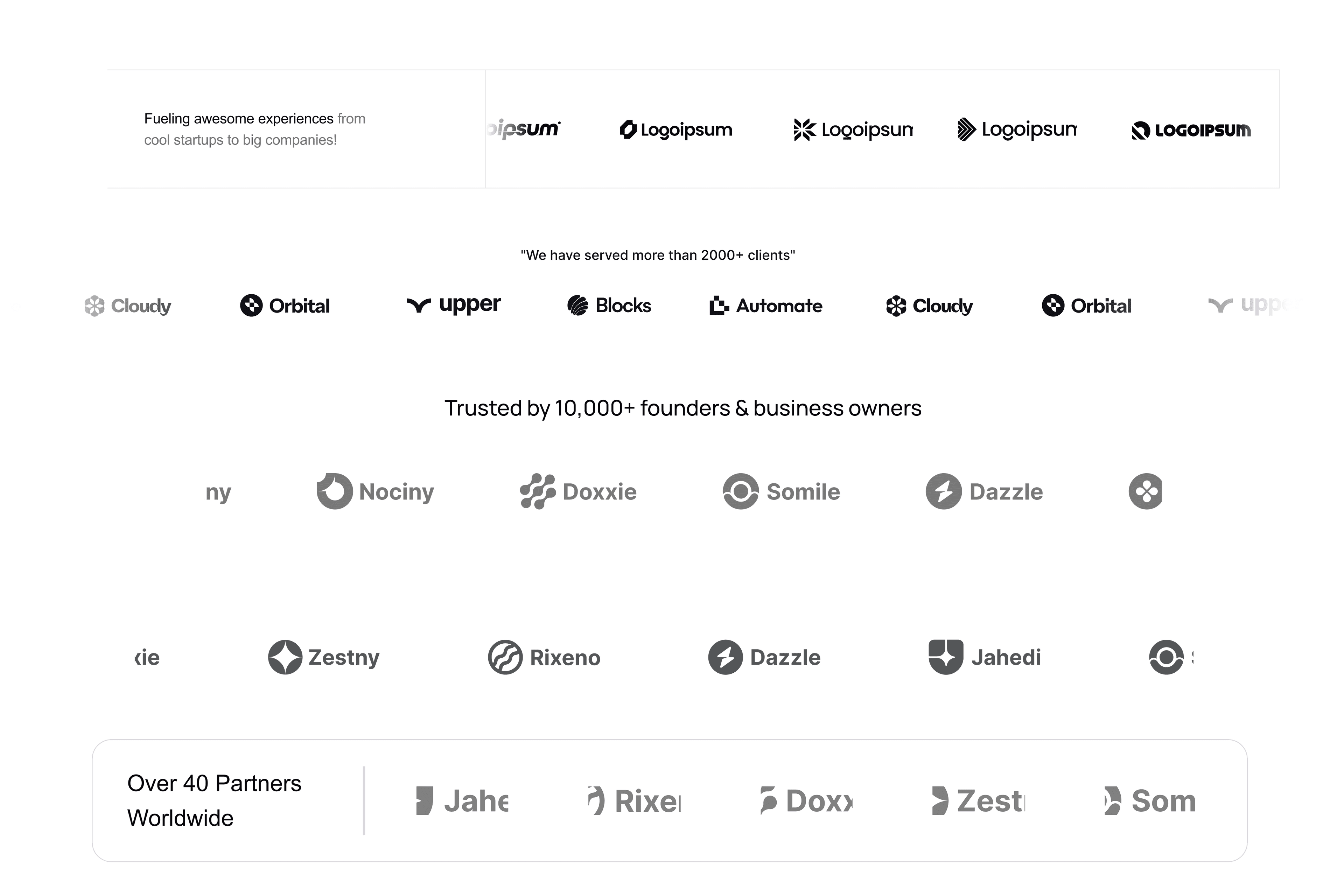Dummy Logo Sections – 5 Modern Layout Variations