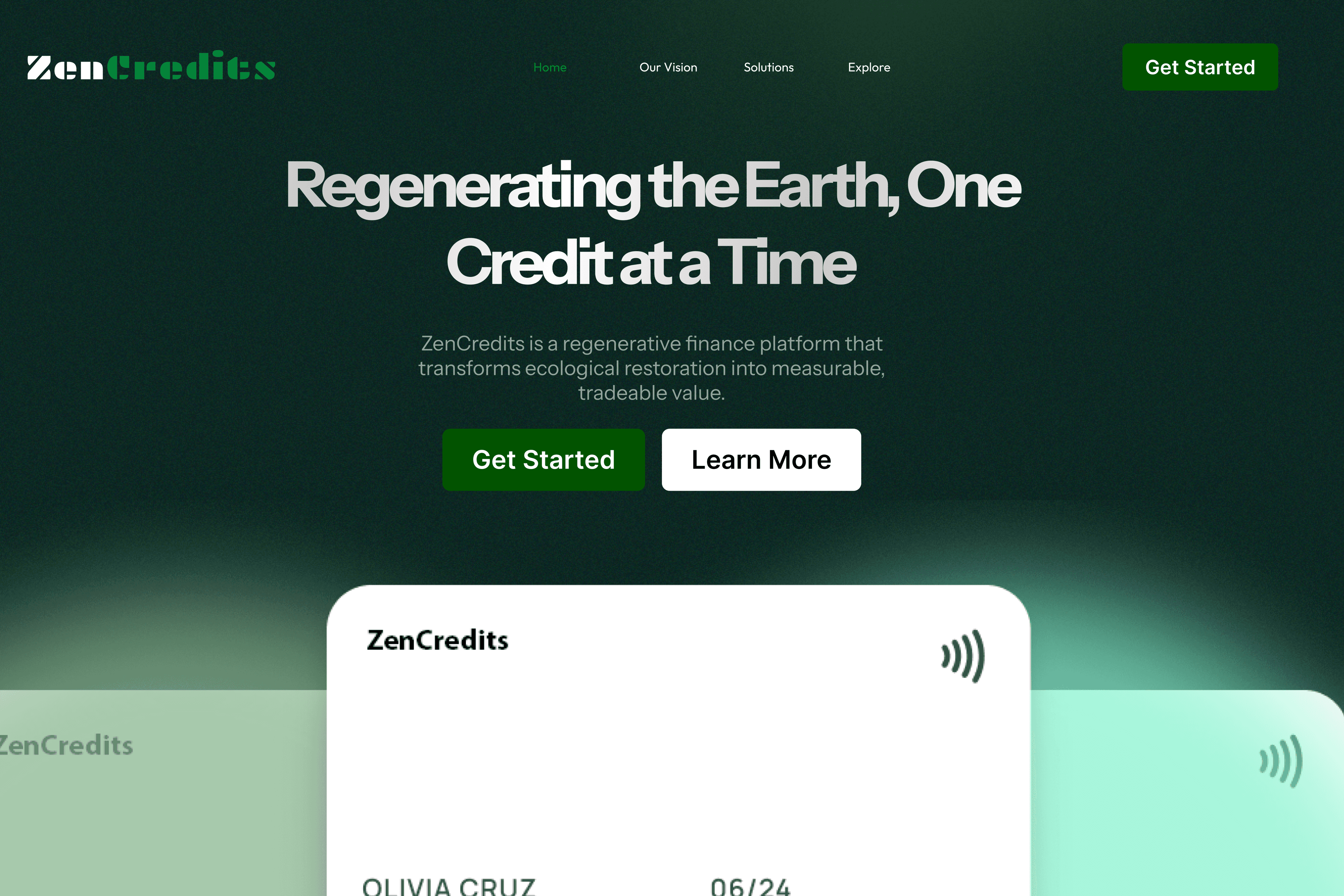 Regenerative Finance and Green Fintech Hero Section